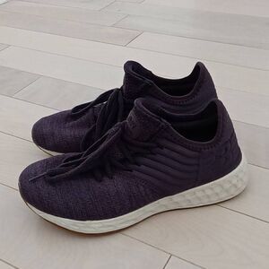 New Balance Women's Gray Fresh Foam Cruz Purple Knit Gum Running Shoes Size 7.5